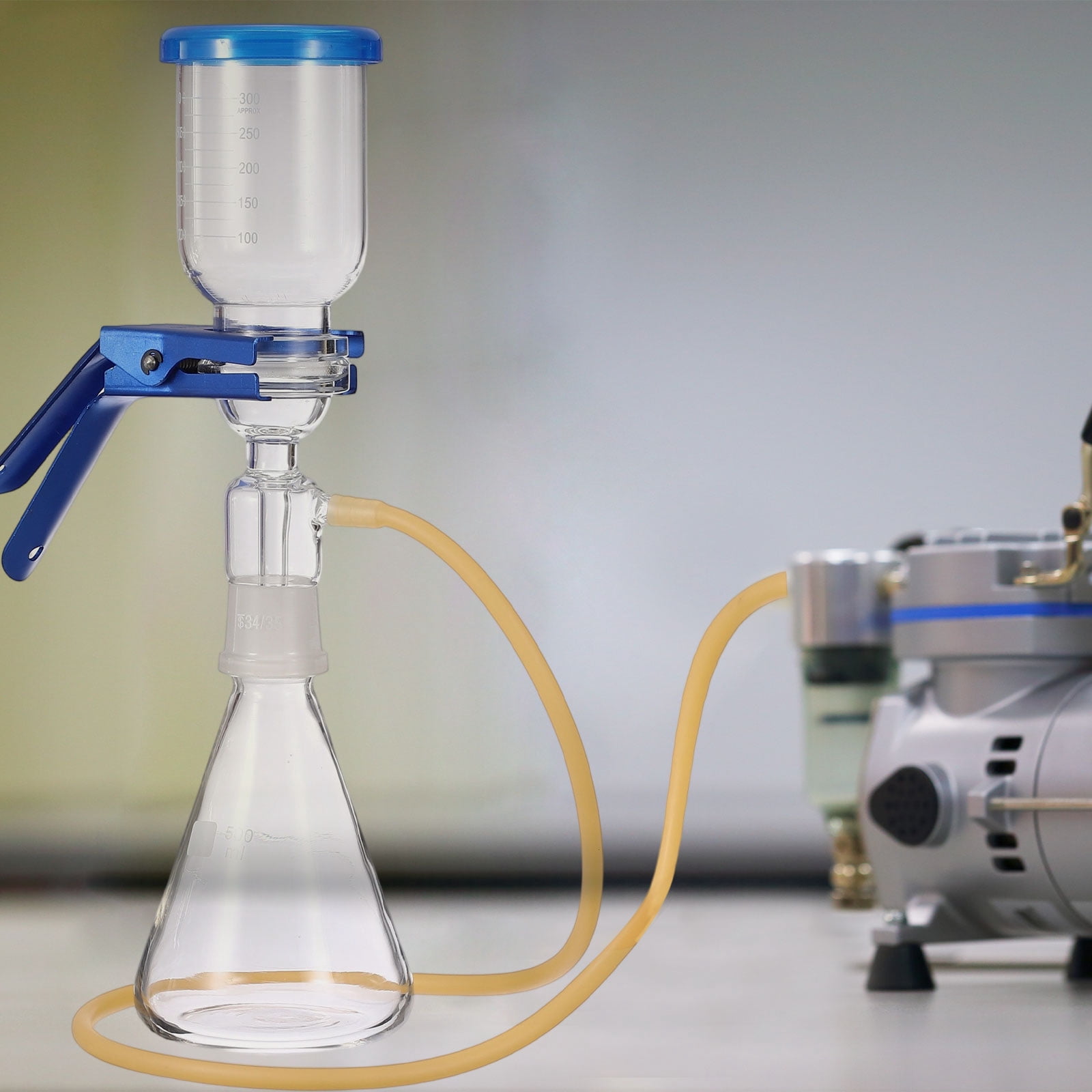 JOANLAB Vakuum-Filtrationsgerät 1000 Ml – Borosilikatglas Mit 300 Ml Trichter – Für Labor, Schule & Öl-Filtration