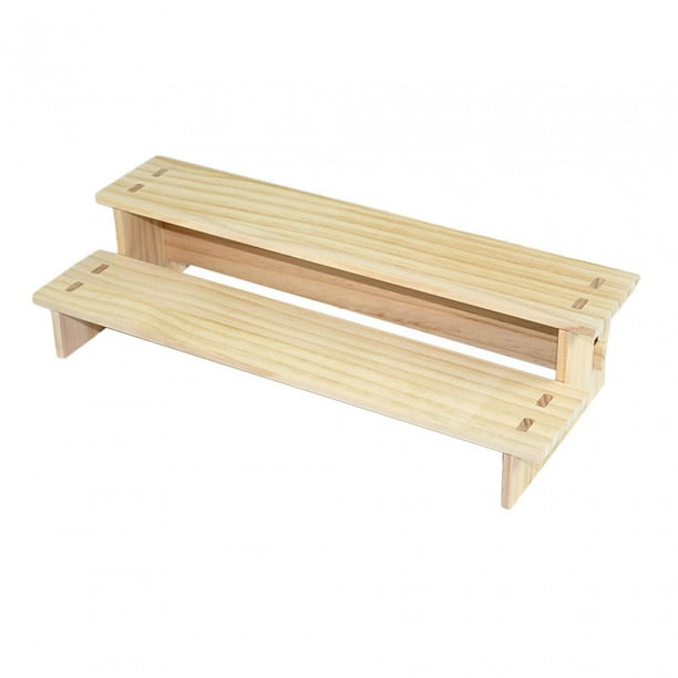 Estante de exhibición de madera, soporte de exhibición de objetos coleccionables, almacenamiento, accesorios de exhibición duraderos 2 capas 40cm
