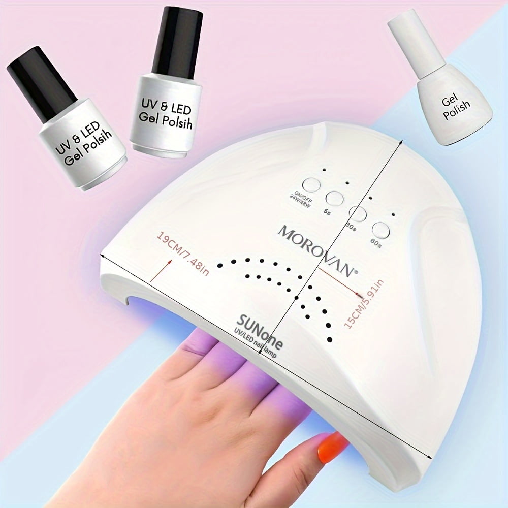MOROVAN Essential Items For Manicure: 1 Piece LED Nail Light--Ultraviolet Lamp Tube For Nail Polish, Ultraviolet Drying Device With 4 Timers And Automatic Sensor LCD Display.