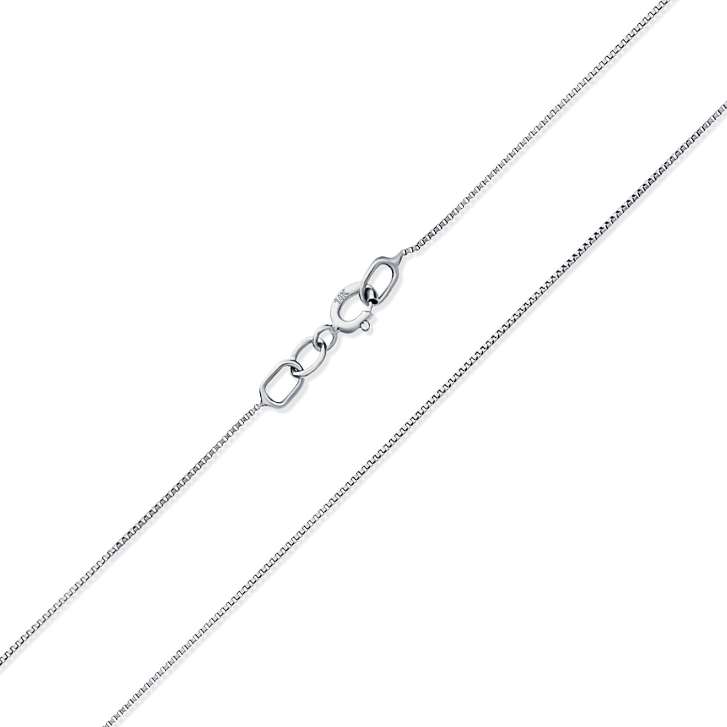 Box Necklace Solid 14k White Gold Chain Plain Square Links Polished Style Genuine 1 mm 20 inch 