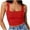 Red, variant on XFLWAM Women's Square Neck Sleeveless Crop Tops Double Layer Seamless Slim Fit Y2k Tank Tops Workout Fitness Casual Basic Crop Tops
