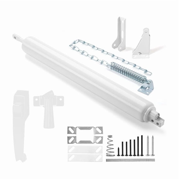 Screen and Storm Door Closer Kit, Closer for Heavy Storm Doors Screen and Storm Door Push Button Latch Set White,1 * Screen and Storm Door Closer Kit,White
