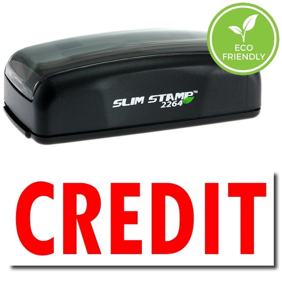Large Pre-Inked Credit Stamp with Black Ink