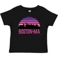 thumbnail image 3 of Inktastic Boston Gifts for Kids Retro Skyline Girls Baby T-Shirt, 3 of 5