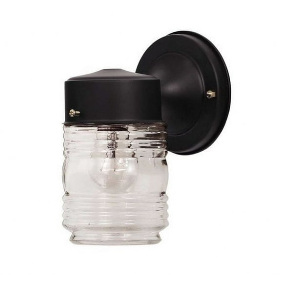 1 Light Outdoor Wall Lantern in Black by Meridian Lighting M50063BK