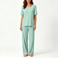 thumbnail image 5 of Naittoop Soft Pajama Set for Women Short Sleeve from Sleepwear Lightweight Loose Pajamas Pjs Sets, 5 of 5