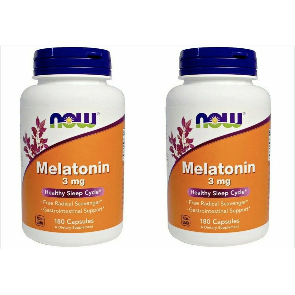 Now Foods, Melatonin, 3 mg, 60 Capsules By Now Foods - 2Packs - Walmart ...