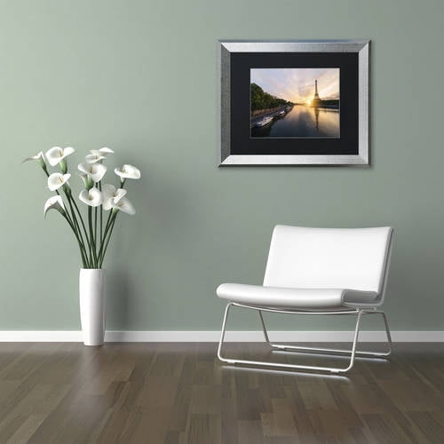 Trademark Fine Art 'Stay Up Paris' Canvas Art by Mathieu Rivrin, Black Matte, Silver Frame