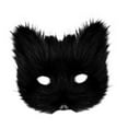 thumbnail image 3 of Máscara de de peluche para hombres y mujeres, máscara Therian para fiesta de graduación, festival de carnaval, recuerdo de fiesta Negro, 3 of 10