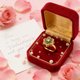 thumbnail image 1 of Anillo de flores para mujer, anillo giratorio de cristal con forma de flor, anillo giratorio ajustable, ideal para San Valentín, regalo de joyería para mujer, anillo de metal., 1 of 6