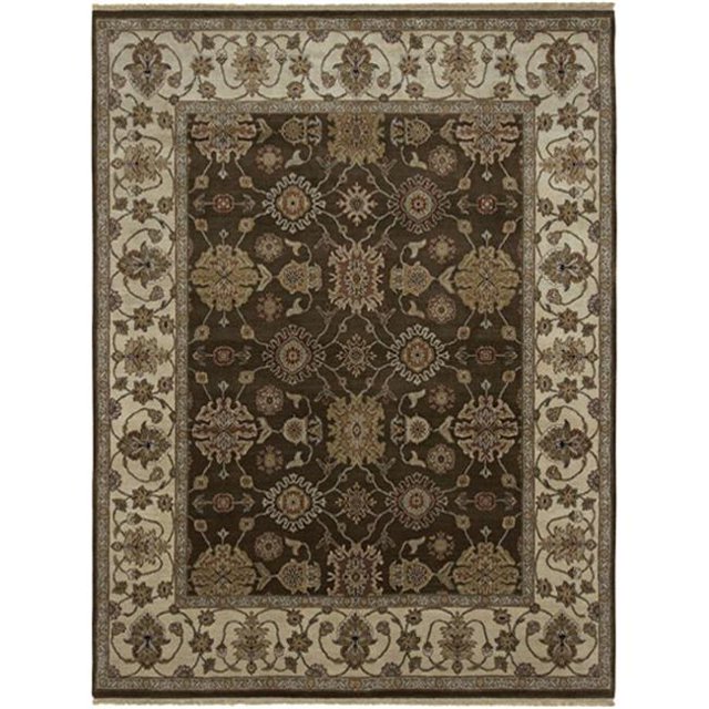 Amer CD250912 9 x 12 ft. Luxor Traditional Design Hand-Knotted Rug, Chocolate Beige