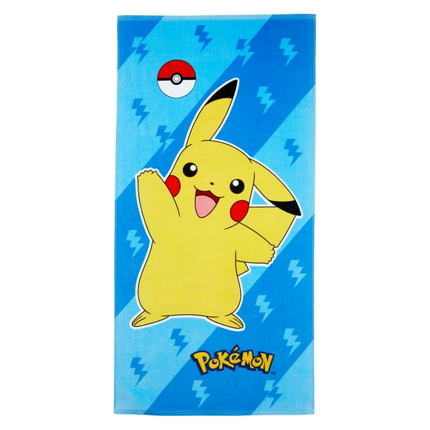 Pokemon Kids Beach Towel, Cotton Blend, 27 x 54, Blue