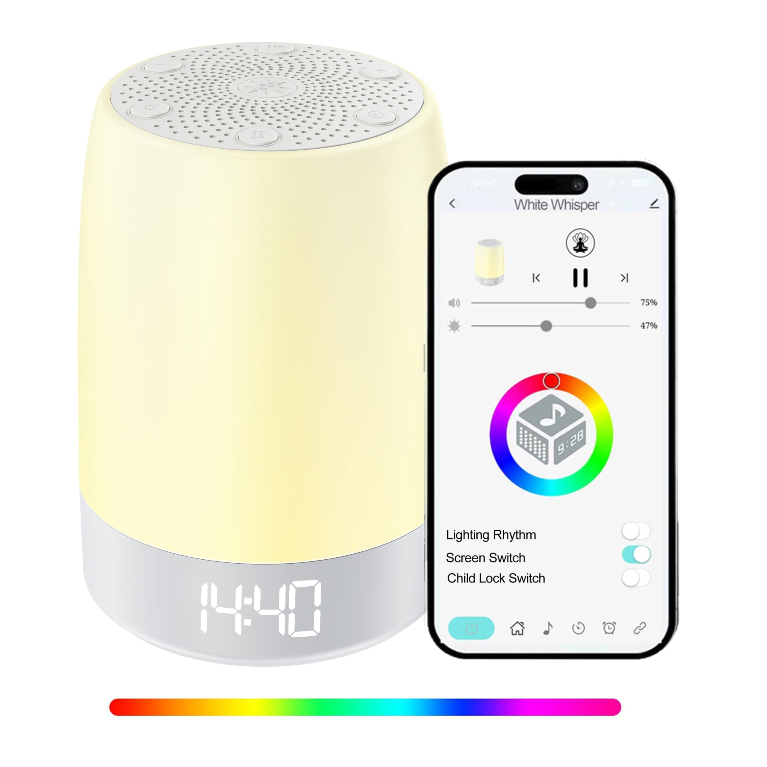 SNOOZ Pro – Macchina Del Rumore Bianco Portatile Con Ventola Reale, Custodia Da Viaggio Inclusa E Controllo App (Tono E Volume Regolabili)