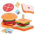 thumbnail image 2 of toys wooden hamburger stacking toy hamburger, 2 of 4