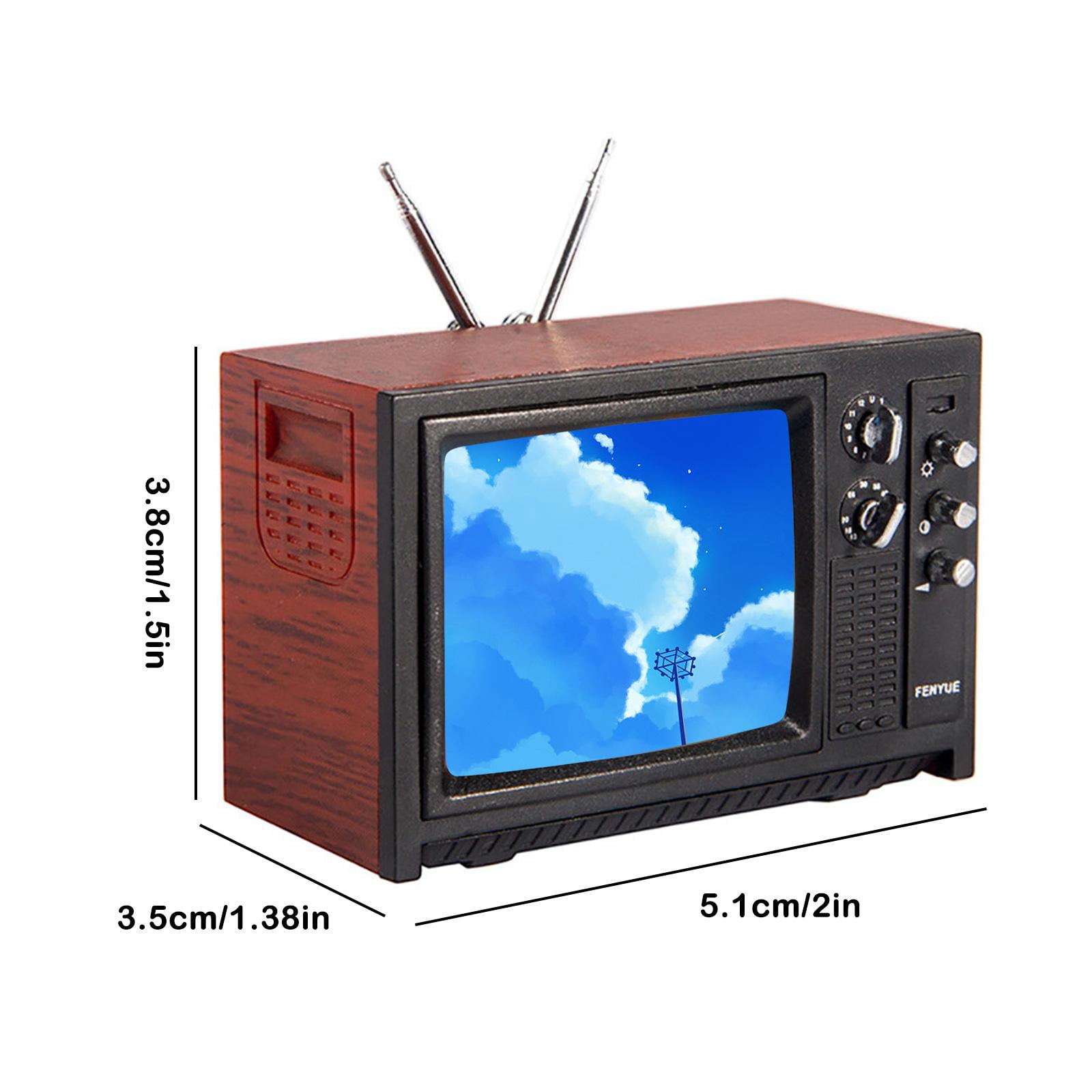 Puppenhaus Miniatur 1/12 Vintage TV Mini Fernseher Möbelzubehör 2W1K C2A8