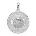 thumbnail image 1 of Quality Gold QC10216 Sterling Silver Jamaica Round Circle with Shell Pendant, 1 of 1