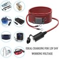thumbnail image 2 of LST 10FT 12V 24V Car Cigarette Lighter Female Socket Extension Cable with Eyelet Terminal O Ring Terminal Connector for Car Inverter Cleaners Tire Inflator GPS with 15A Fuse, 2 of 2