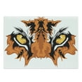 thumbnail image 1 of Eye Cutting Board, Tiger Eyes Graphic Mascot Animal Face Bengal Cat Safari Predator Theme, Decorative Tempered Glass Cutting and Serving Board, Large Size, Orange Yellow Black, by Ambesonne, 1 of 1