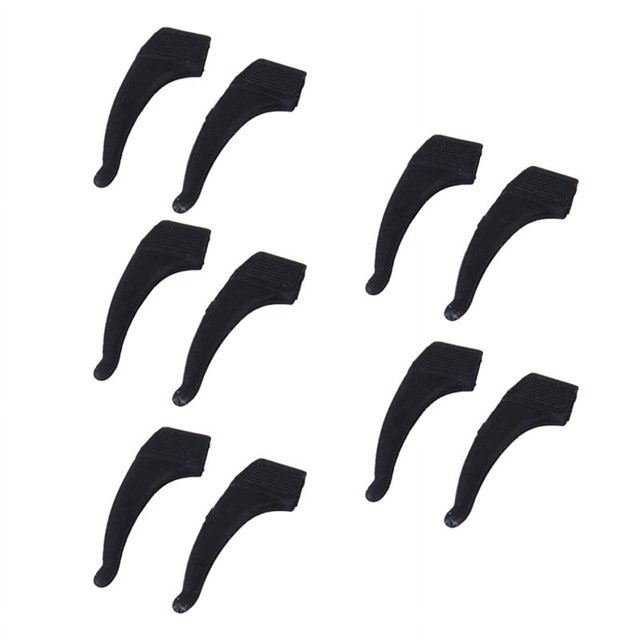 5 Par Sostenedor de Punta de Bloqueo Gancho de Oreja de Anteojo Gafas / Gafas de Sol / Espejuelos --- Negro