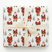 Firefighter Santa Claus Christmas Gift Wrapping Paper