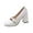 White, variant on Xfvqtps Ladys Mary Jane High-Heeled Shoes Bowknot Chunky Heel Round Toe Princess Grace Patent Leather Shoes Heel High 6CM Pink