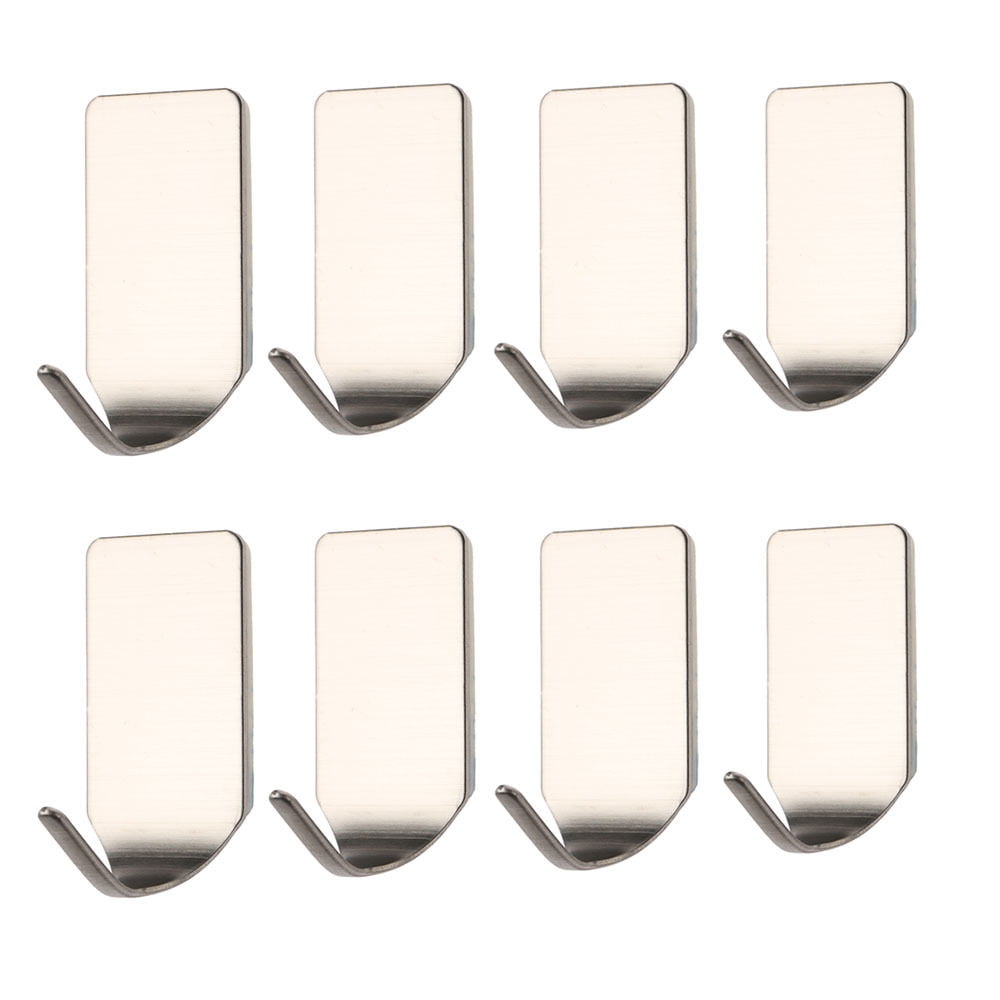 8 Pcs Kitchen Bathroom Self Adhesive Sticky Hooks Wall Hanger for Towel Robe 
