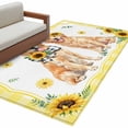 thumbnail image 2 of Cute Dog Washable Area Rugs 4'x6', Sunflower Daisy Yellow Plaid Summer Field Animal Low Pile Throw Living Room Rug Non-Slip Sturdy Edge Binding Carpet for Indoor Entryway Bedside Kitchen, 2 of 9