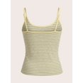 thumbnail image 4 of Multicolor 95% Cotton Striped Slim-Fit Womens Camisole Top, Casual Tank for Everyday Layering, 4 of 7