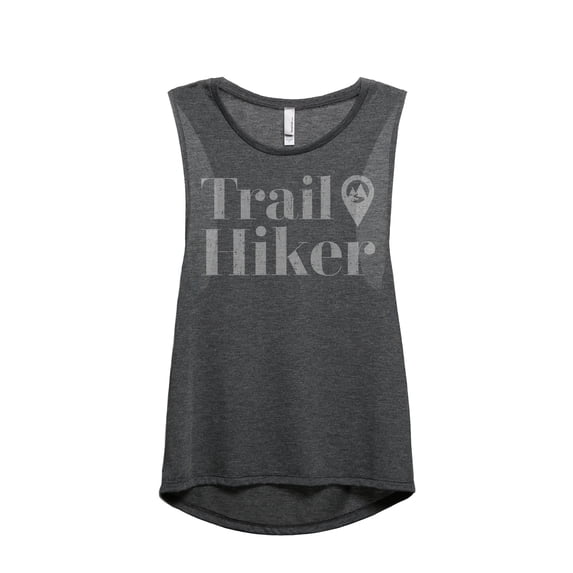 Trail Hiker Women's Fashion Sleeveless Muscle Tank Top Tee Charcoal Grey Small