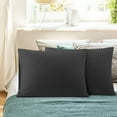 thumbnail image 2 of PiccoCasa 2 Packs Microfiber Pillowcases with Envelope Closure, Queen Black, 2 of 8