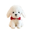 thumbnail image 2 of CSSAD 2025 New 8-inch Simulating Puppies with Red Bow, Pet Dog Plush Doll White Teddy Dog, Children's Birthdays Holiday Gift Boys and Girls Toys, 2 of 6
