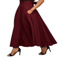 thumbnail image 3 of Jupe Longue Évasée Plissée Plissée Taille Haute Extensible Vintage Décontractée pour Femmes Noire m, 3 of 3