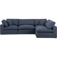 thumbnail image 4 of Meridian Furniture Comfy Navy Linen Textured Fabric Modular Sectional, 4 of 15
