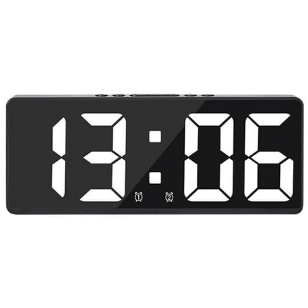 Yibooy Digital Alarm Clock 12 / 24 H Display Electric Bedside Desk LED Clock (Black)