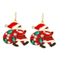 thumbnail image 4 of 2 Piezas Pendientes de Papá Noel Pendientes Colgantes Accesorios de Disfraces Pendientes Creativos de Regalo de Navidad para la Fiesta del Día de San, 4 of 8
