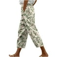 thumbnail image 3 of QATAINLAV Womens Casual Comfy Beach Cropped Pants Fashion Graphic Print Capri Pants Summer High Waisted Drawstring Capris with Pockets Multicolor L, 3 of 6