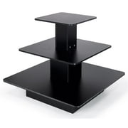 Displays2go 48" x 48" 3-Tiered Display Table, Square - Black (3TST4848BK)