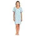 thumbnail image 5 of Casual Nights Women's Poly Short Sleeve Sleepwear Dorm Nightgown - Floral Aqua - Large, 5 of 5