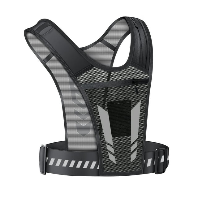 Running Vest with Phone Pocket Lightweight Adjustable Reflective Jogging Vest