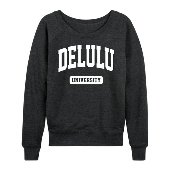 Instant Message - Delulu University - Women's Lightweight French Terry Long Sleeve Shirt