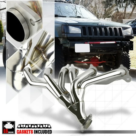 98 Sports Performance Exhaust Stainless Steel Exhaust Header Manifold for 91-99 Wrangler/Cherokee YJ/TJ 4.0 I6 92 93 94 95 96 97 98 ()