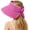 Rose Red, variant on Girls Straw Sun Visor Hat, Wide Brim Ponytail Beach Hat with Bow, Foldable Packable Roll-Up for Summer Travel