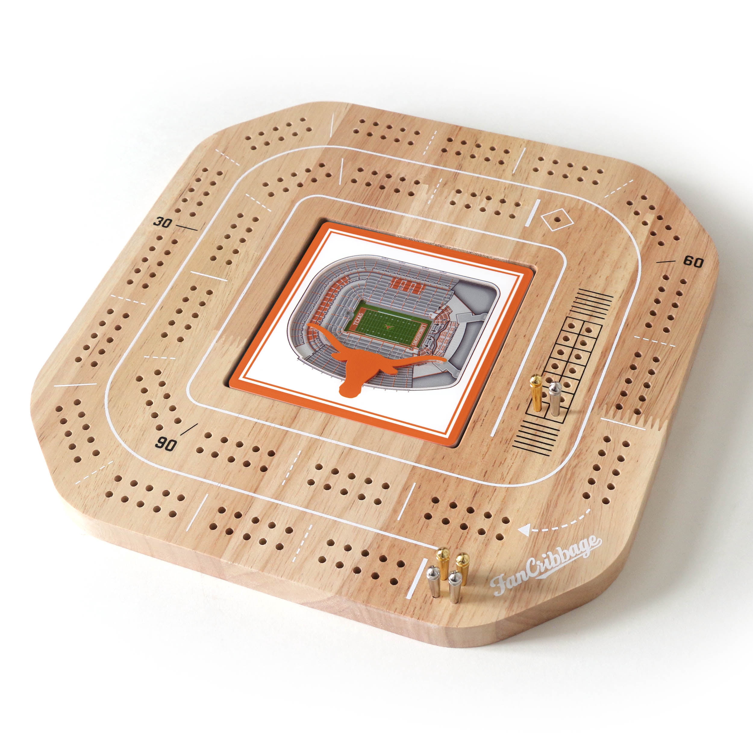 YouTheFan NCAA Texas Longhorns Stadiumview Cribbage
