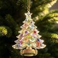 thumbnail image 7 of Acrylic Christmas Tree Ornament, Rhinestone Christmas Tree Hanging Pendant, Merry Christmas Decorations with Star Top for Car Window Home Holiday Party Gift, 7 of 7