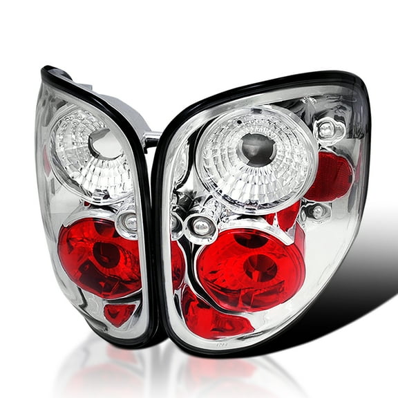 Spec-D Tuning Chrome Housing Clear Lens Tail Lights Compatible with 1997-2003 Ford F-150 Flareside, 2004 Ford F-150 Heritage Flareside, Left Right Pair Assembly