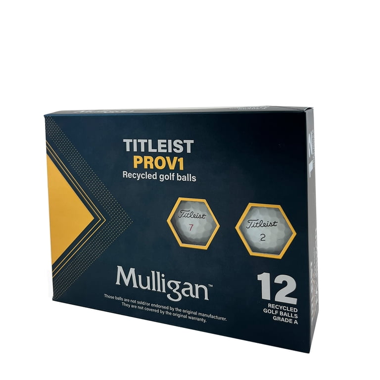 Mulligan Recycled White Golf Balls 12 Titleist Pro V1/x, Eco