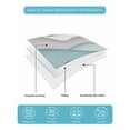 thumbnail image 5 of Quilts Queen Size Bedding Set, Teal Ombre Lightweight Quilted Comforter, Modern Geometric Moire Abstract Art Soft Reversible Bedspread Coverlet with Pillow Covers for All Season, 90" x 96", 5 of 7