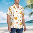thumbnail image 5 of Balery Squirrel Maple Leaves And Nuts Print Men's Hawaiian Shirts Short Sleeve Beach Shirt Relaxed Fit Vacation Button Down Shirts-XX-Large, 5 of 9