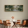 thumbnail image 4 of Large Framed Canvas Print Serene Swans on a Tranquil River Wall Art Decorative Ready to Hang Painting for Living room Bedroom - 60"x20" Natural Frame, 4 of 7
