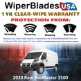 thumbnail image 2 of 2020 Ram ProMaster 3500 Beam Wiper Blades Wipers w/1yr Warranty (Set of 2) (WiperBladesUSA), 2 of 5
